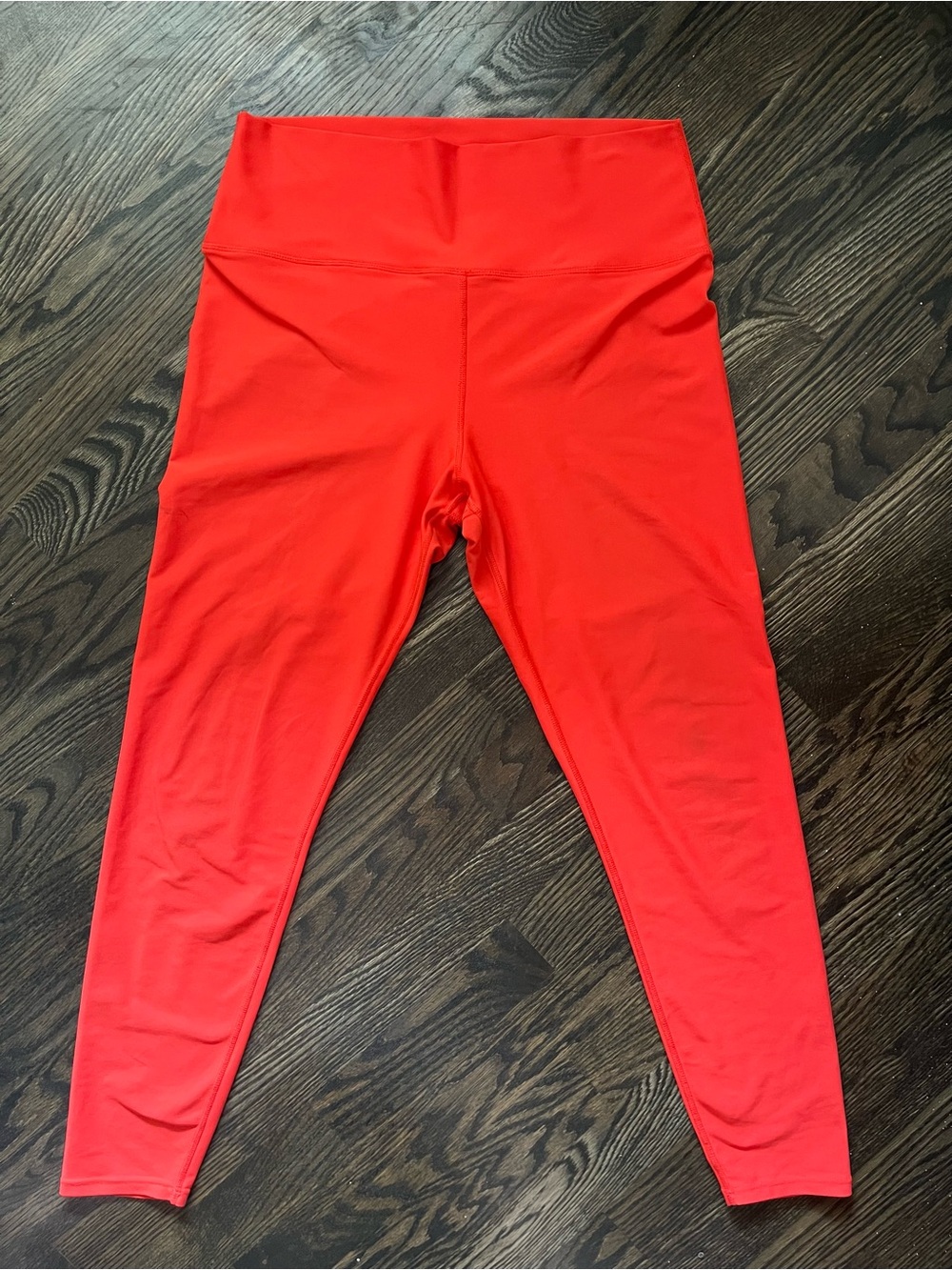 Sage Collective Red Orange High-Waist Cropped Athletic Stretch Leggings Size L
